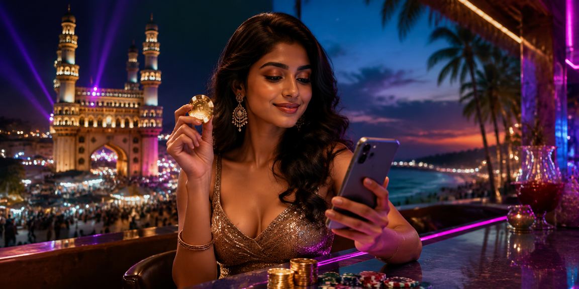 Hyderabad Charminar viewed with online casino on mobile